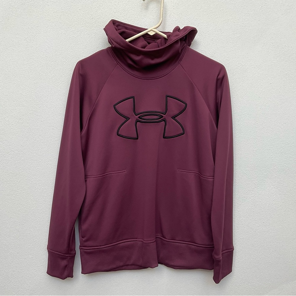 Under Armour Coldgear Loose Fit Cowl Neck Purple/Red Sweatshirt Size Medium